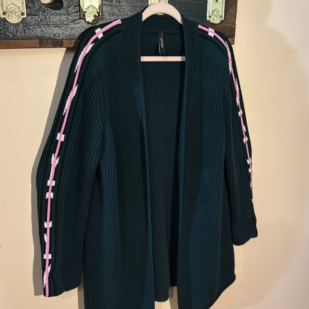 Marc Cain Green Knit Open Front Sweater Cardigan - Picture 12 of 16